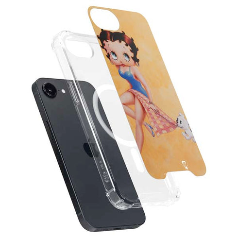 Betty Boop With Puppy Orange Background iPhone 16e MagSafe Case