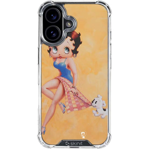 Betty Boop With Puppy Orange Background iPhone 17 Clear Case
