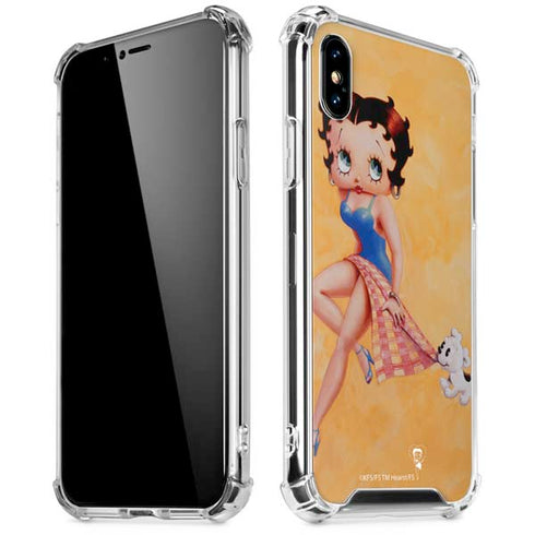 Betty Boop With Puppy Orange Background iPhone X/XS Clear Case