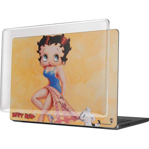 Betty Boop With Puppy Orange Background MacBook Pro 14in (2021-24) Case plus Skin