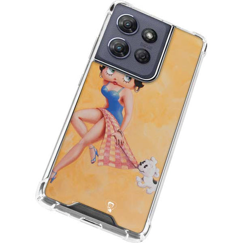 Betty Boop With Puppy Orange Background Moto G Play 5G (2025) Clear Case