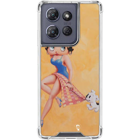 Betty Boop With Puppy Orange Background Moto G Power 5G (2025) Clear Case