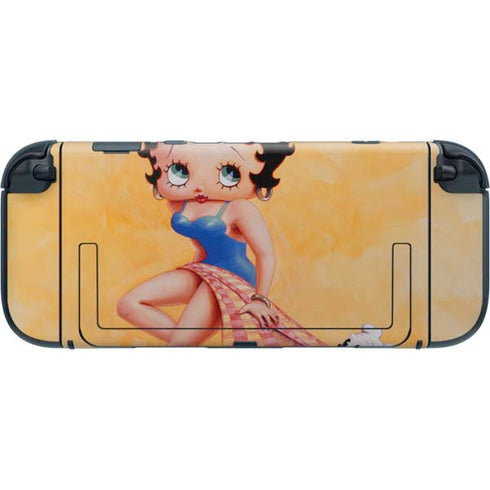 Betty Boop With Puppy Orange Background Nintendo Switch 2 (2025) with Joy-Con Skin
