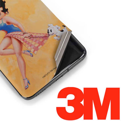 Betty Boop With Puppy Orange Background OnePlus 7 Pro Skin