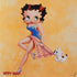 Betty Boop With Puppy Orange Background PS4 Console Skin