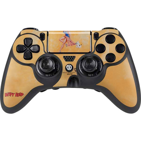 Betty Boop With Puppy Orange Background PlayStation PS4 Skins
