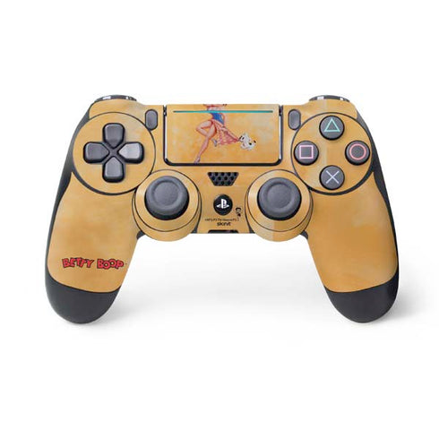 Betty Boop With Puppy Orange Background PS4 Pro/Slim Controller Skin