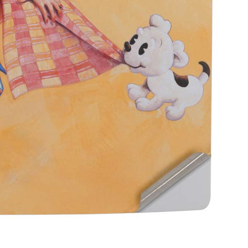 Betty Boop With Puppy Orange Background PS5 Pro Disk Console Skin