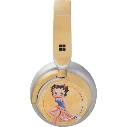 Betty Boop With Puppy Orange Background Surface Headphones Skin