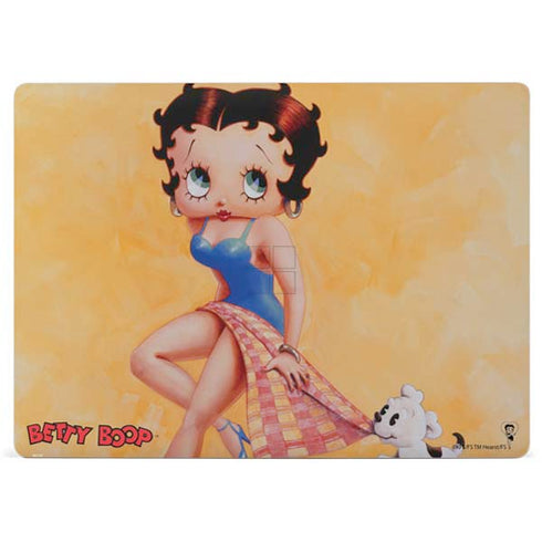 Betty Boop With Puppy Orange Background Surface Laptop 2 Skin