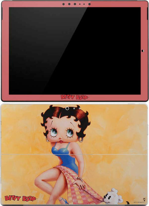 Betty Boop With Puppy Orange Background Surface Pro 4 Skin