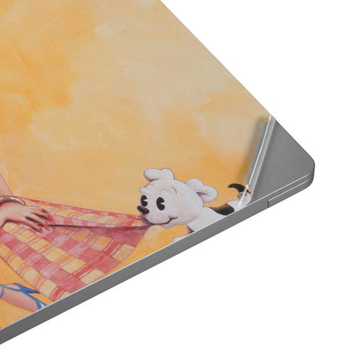 Betty Boop With Puppy Orange Background Laptop Skins