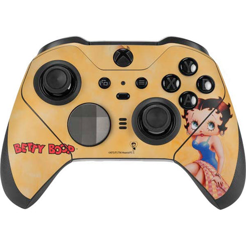 Betty Boop With Puppy Orange Background Xbox Elite Wireless Controller Series 2 Skin