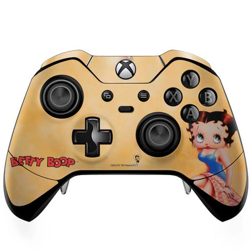 Betty Boop With Puppy Orange Background Xbox One Elite Controller Skin