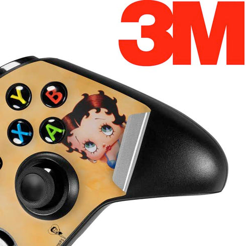 Betty Boop With Puppy Orange Background Xbox One X Controller Skin