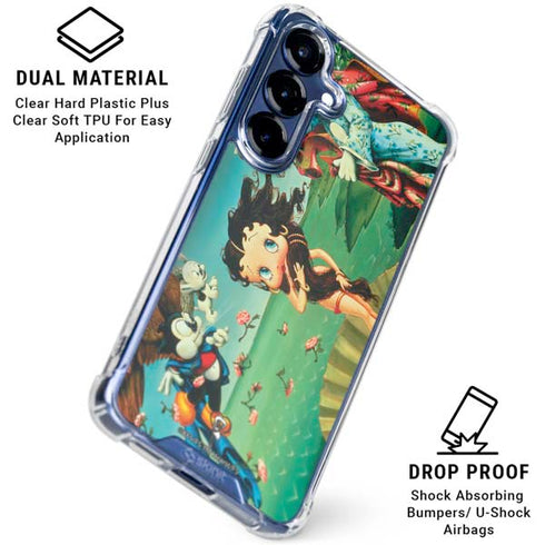 Betty Boop At Sea Galaxy S25 Plus Clear Case