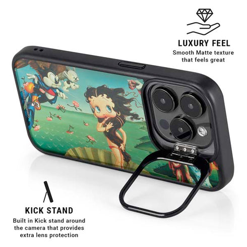 Betty Boop At Sea iPhone 14 Pro Max Kickstand Case