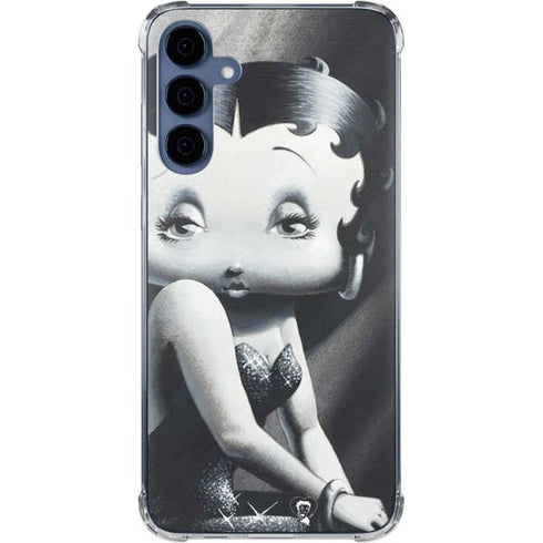 Betty Boop Black and White Galaxy A55 5G Clear Case
