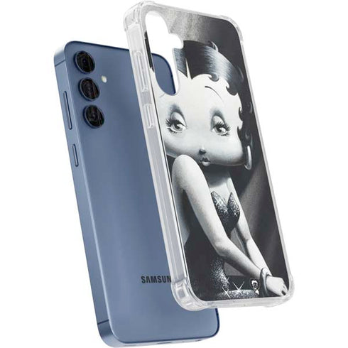Betty Boop Black and White Galaxy A55 5G Clear Case