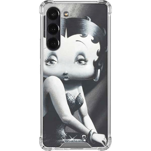 Betty Boop Black and White Galaxy S24 FE Clear Case