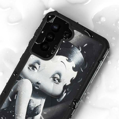 Betty Boop Black and White Galaxy S24 Plus Waterproof Case