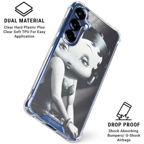 Betty Boop Black and White Galaxy S25 Plus Clear Case