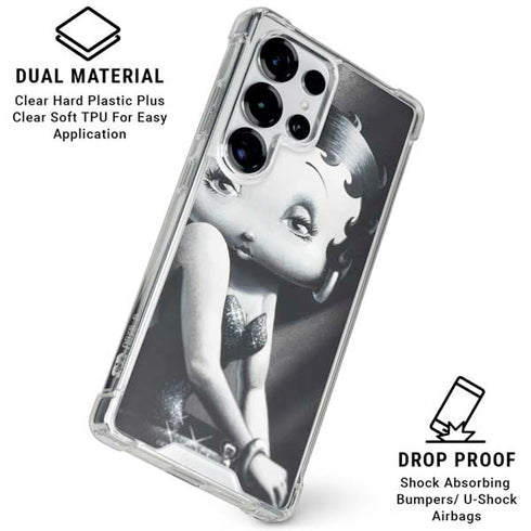 Betty Boop Black and White Galaxy S25 Ultra Clear Case