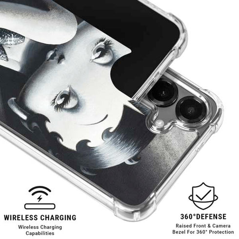Betty Boop Black and White Galaxy S26 Plus Clear Case