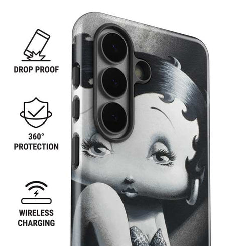 Betty Boop Black and White Galaxy S26 Plus Impact Case