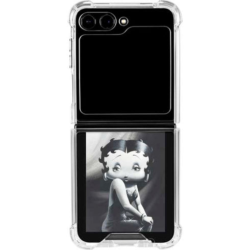 Betty Boop Black and White Galaxy Z Flip6 Clear Case