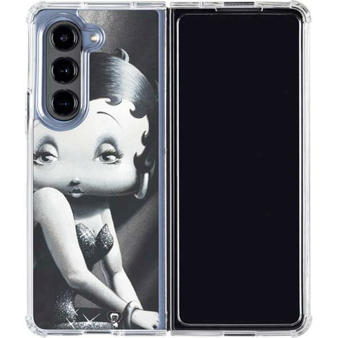 Betty Boop Black and White Galaxy Z Fold5 5G Clear Case
