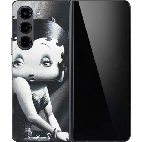 Betty Boop Black and White Galaxy Z Fold5 5G Skin