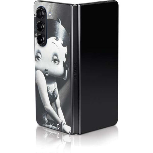 Betty Boop Black and White Galaxy Z Fold5 5G Skin