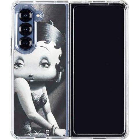 Betty Boop Black and White Galaxy Z Fold6 Clear Case