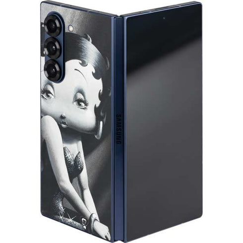 Betty Boop Black and White Galaxy Z Fold6 Skin