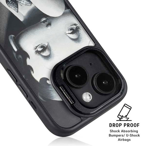 Betty Boop Black and White iPhone 14 Plus Kickstand Case