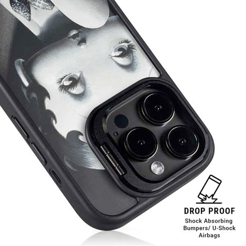 Betty Boop Black and White iPhone 14 Pro Max Kickstand Case