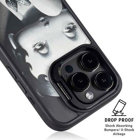 Betty Boop Black and White iPhone 15 Pro Max Kickstand Case