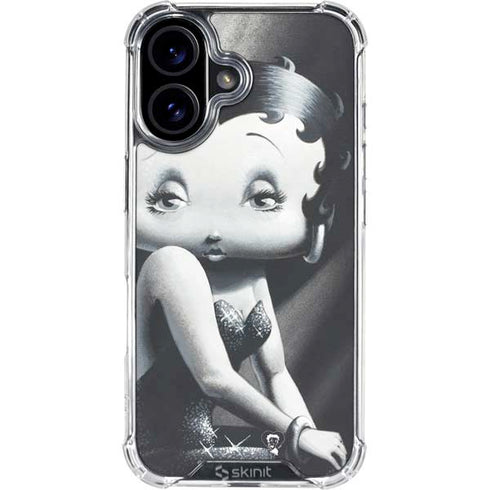 Betty Boop Black and White iPhone 16 Clear Case
