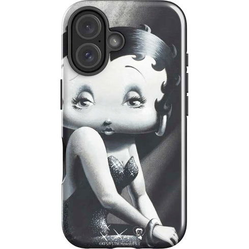 Betty Boop Black and White iPhone 16 Impact Case