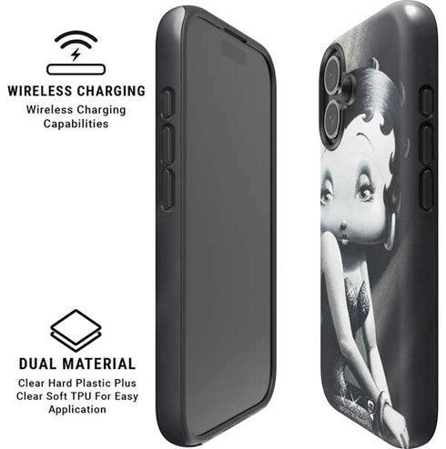 Betty Boop Black and White iPhone 16 Magsafe Impact Case