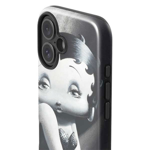 Betty Boop Black and White iPhone 16 Plus Impact Case