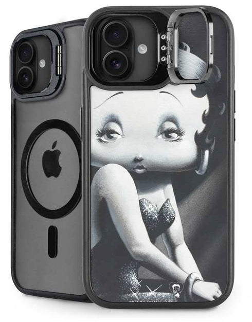 Betty Boop Black and White iPhone 16 Plus Kickstand Case