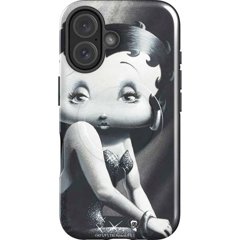Betty Boop Black and White iPhone 16 Plus Magsafe Impact Case