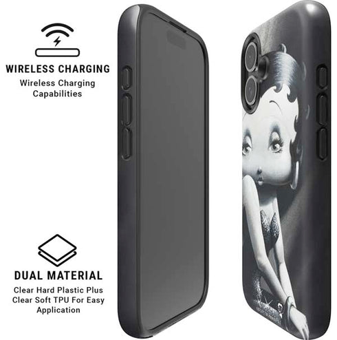 Betty Boop Black and White iPhone 16 Plus Magsafe Impact Case