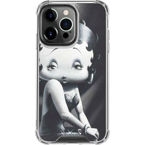 Betty Boop Black and White iPhone 16 Pro Clear Case