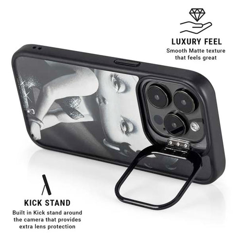 Betty Boop Black and White iPhone 16 Pro Kickstand Case