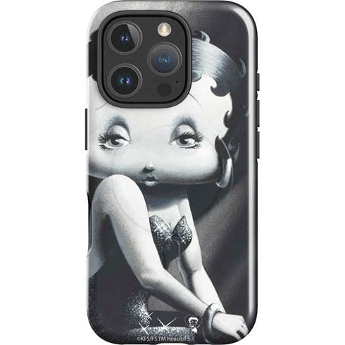 Betty Boop Black and White iPhone 16 Pro Magsafe Impact Case