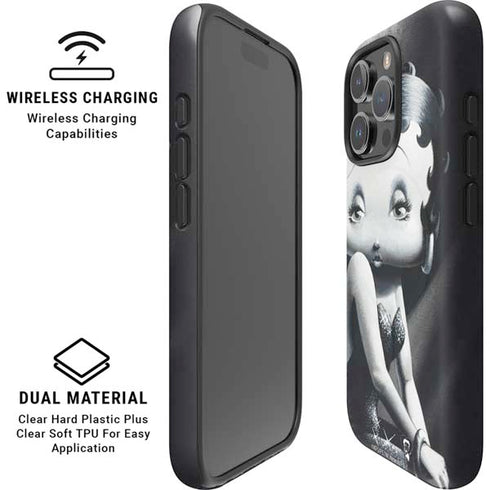 Betty Boop Black and White iPhone 16 Pro Magsafe Impact Case