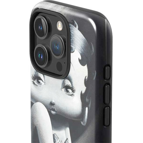 Betty Boop Black and White iPhone 16 Pro Max Impact Case